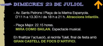 PROGRAMACIÓ FESTES SANT BERNAT DIMECRES 23 DE JULIOL